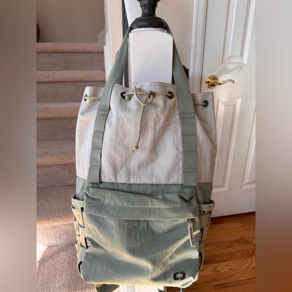 OGIO Two-Tone Canvas Tote in Sage Green and Cream